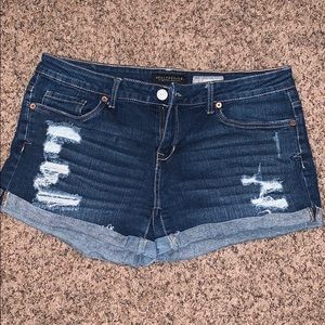 Dark wash jean shorts